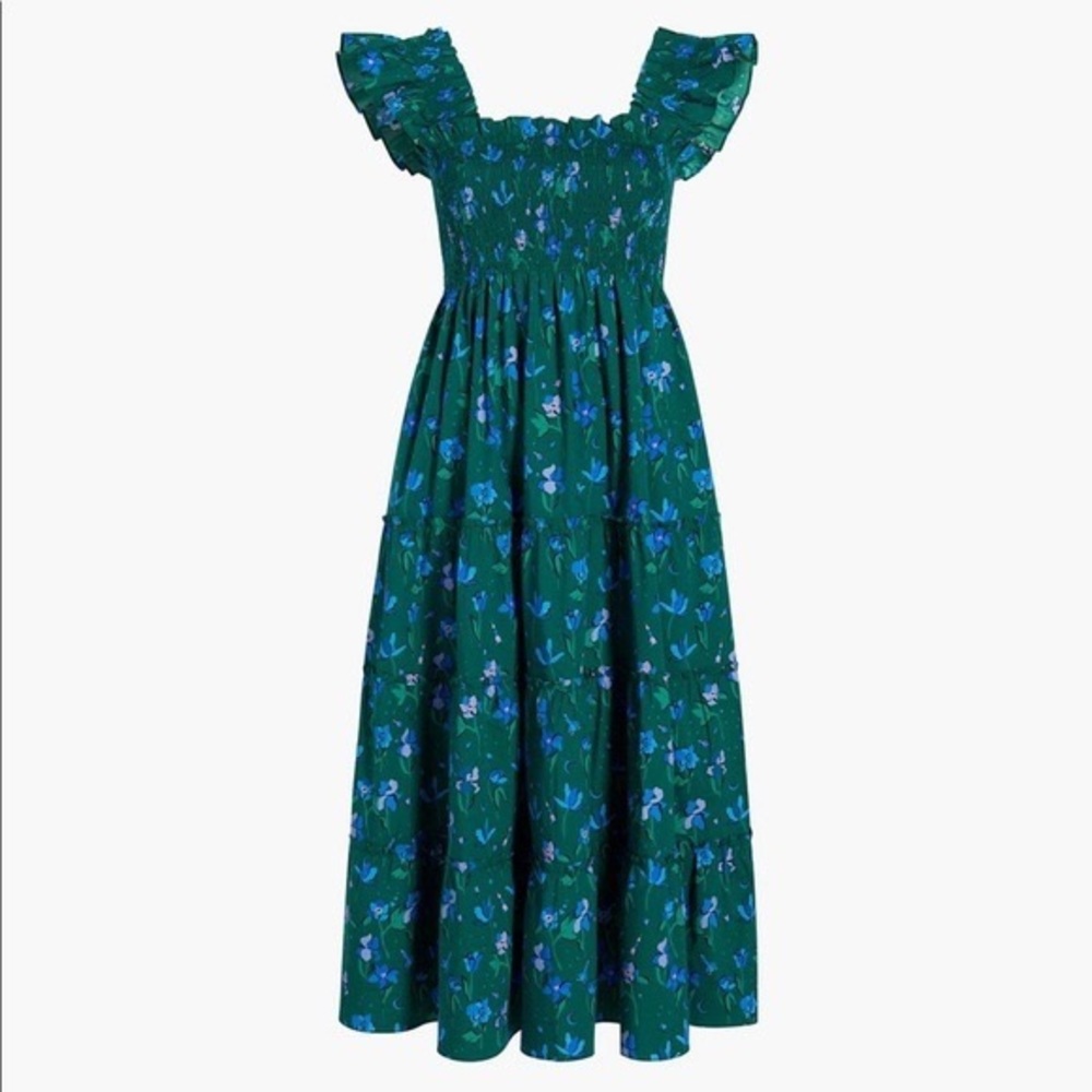 Hill House Home Ellie Nap Dress - Emerald Space Floral